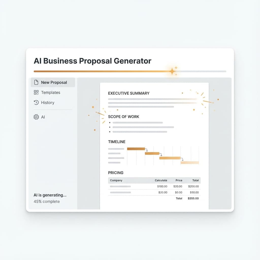 AI generating a professional proposal