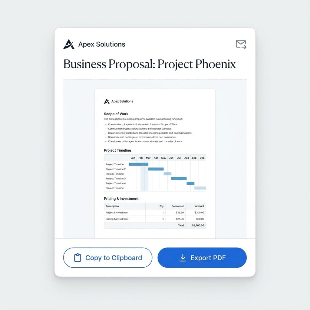 Completed proposal ready to send